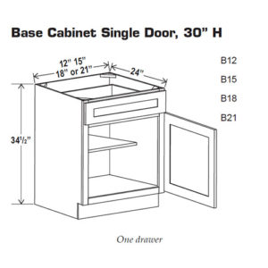 Base Cabinet Single Door, 30in H