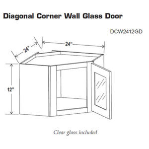Diagonal Corner Wall Glass Door 24x12
