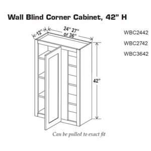 Wall Blind Corner Cabinet, 42in H