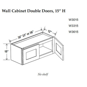 Wall Cabinet Double Doors, 15 in. H