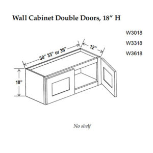 Wall Cabinet Double Doors, 18 in. H