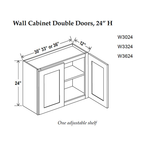 Wall Cabinet Double Doors, 24 in. H – C&F Cabinets