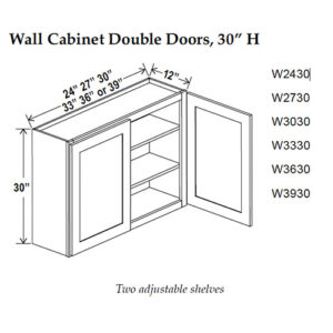 Wall Cabinet Double Doors, 30 in. H