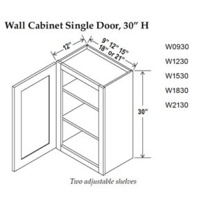 Wall Cabinet Single Door, 30 in. H
