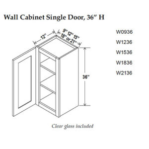 Wall Cabinet Single Door, 36 in H